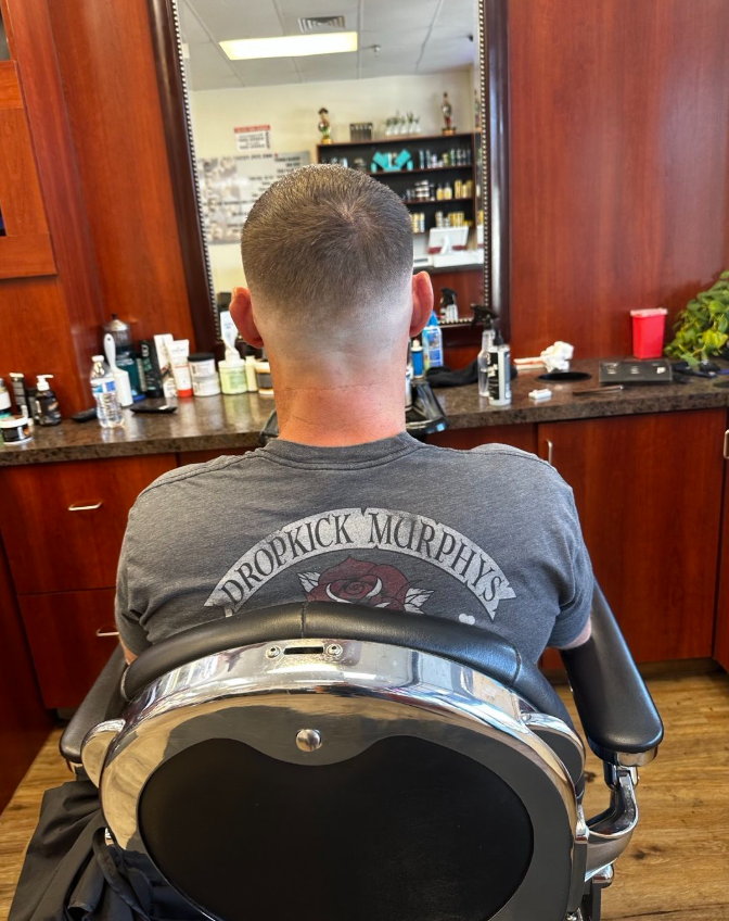 man in barbers chair