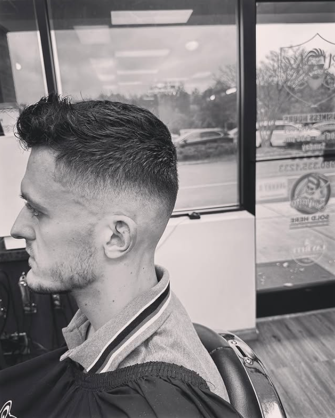 man in barbers chair