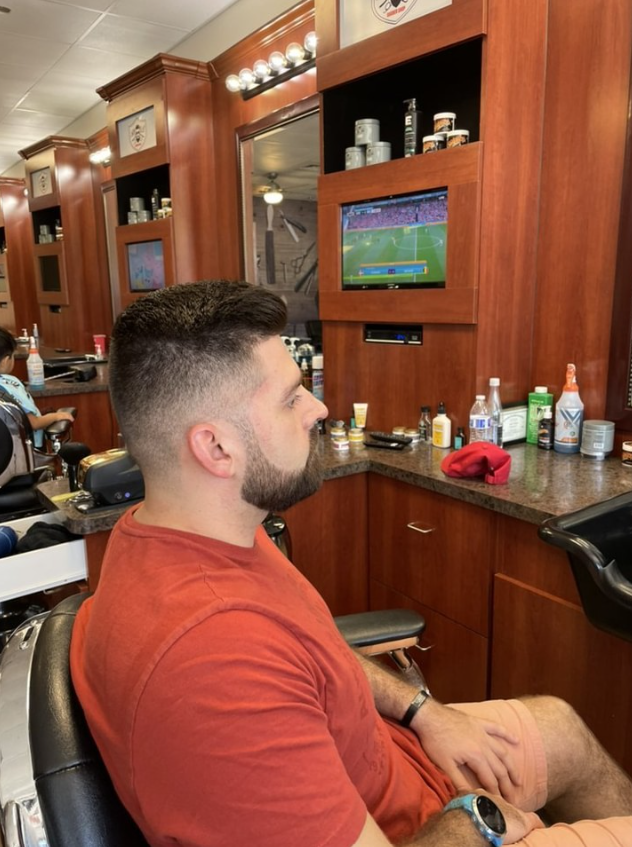 man in barbers chair