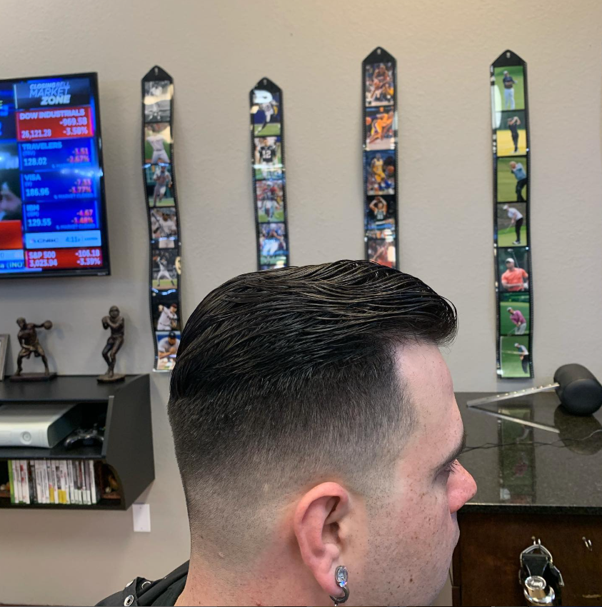 man in barbers chair